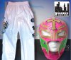 WWE Rey Mysterio Pink Replica Kid Size Mask & White Pants Combo