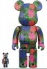 Andy Warhol Flowers Bearbrick 400% & 100% 2 Pack Set Medicom