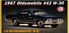 1:18 Scale 1967 Oldsmobile 442 W-30 Ebony Black on Red by Acme