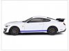 1:18 2020 Ford Mustang Shelby GT500 White with Blue Stripes Solido