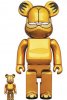 Garfield Gold Chrome Bearbrick 400% & 100% 2 Pack Medicom