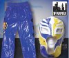 WWE Rey Mysterio 1/2 Blue & 1/2 Yellow Replica Kid Size Mask & Pants 