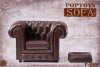 POP toys 1:6 Figure Accessory British Single Sofa Brown POP-F29B
