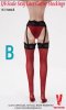 1/6 scale Sexy Lace Garter Stockings B Red for 12 inch Figures