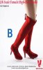 1/6 Scale Female High Heel Boots B Red for 12 inch Figures