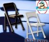 Set of 2 Folding Chairs 1 Black & 1 Grey for Figures by Figures Toy Co