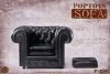POP toys 1:6 Figure Accessory British Single Sofa Black POP-F29C
