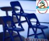 Special Deal 3 Dark Blue Folding Chairs for Figures by Figures Toy
