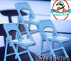 Special Deal 3 Light Blue Folding Chairs for Figures by Figures Toy 