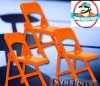 Special Deal 3 Orange Folding Chairs for Figures Figures Toy Company