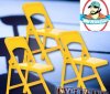 Special Deal 3 Yellow Folding Chairs for Figures Figures Toy Company