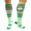 Nintendo Green Mushroom Juniors Striped Knee High Socks