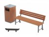 1/12 Scale Park Bench & Trash Can by Hasegawa 