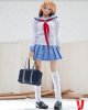 1/6 Accessories Sailor High School Girl Uniform Light Blue & White