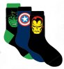 Marvel Superheroes 1 Mens 3 Pack Socks Iron Man Captain America Hulk