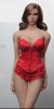 Flirty Girl’s 1:6 Accessories Corset Lingerie Set in Red FGC-2015-20A