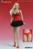 Super Duck 1/6 Sexy Basque Corset Dress in Red for 12 inch Figures