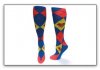 Super Girl Argyle Blue Red Juniors Knee High