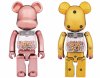 Super Alloyed My First 2 Pack Bearbrick Pink & Gold Version Medicom