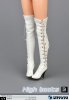 ZY Toys 1:6 Figure Accessories Female High Boots White ZY-16-26B