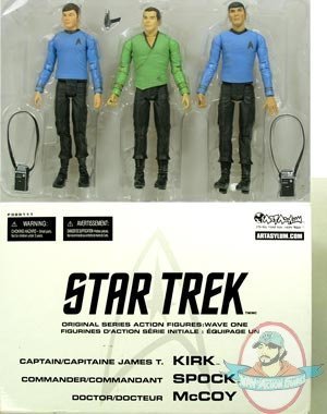 Art Asylum Star Trek Original Series Action Figures Wave One Kirk Spock Mccoy