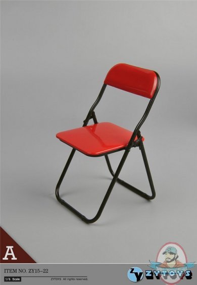 ZYTOYS 1:6 Action Accessories Folding Chair in Red ZY-15-22A
