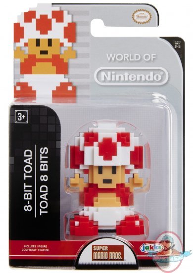 World of Nintendo Super Mario: 8-Bit Toad 2.5" Figure Jakks Pacific