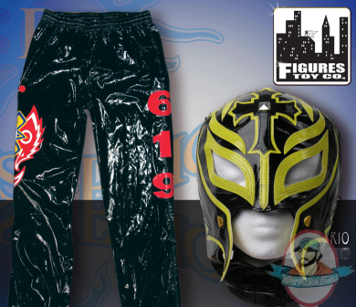 WWE Rey Mysterio Black & Yellow Replica Kid Size Mask & Pants Combo