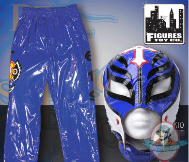 WWE Rey Mysterio 1st Series Blue Replica Kid Size Mask & Pants Combo
