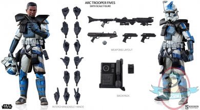 1/6 Star Wars Arc Clone Trooper Fives Phase II Armor Figure Sideshow 
