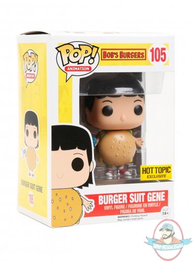 Pop Animation! Bob's Burgers Burger Suit Gene Hot Topic #105 Funko JC Pop Animation! Bob's Burgers Burger Suit Gene Hot Topic #105 Funko JC