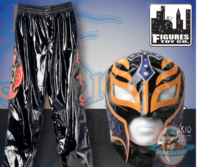 WWE Rey Mysterio Black & Orange Replica Kid Size Mask & Pants Combo