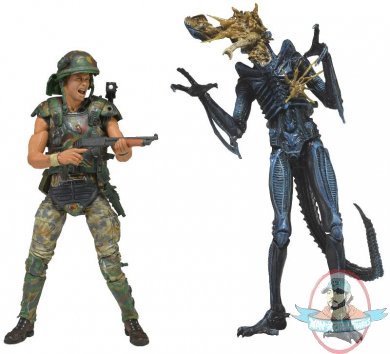 Alien Hicks vs Battle Damaged Blue Warrior 2 pack by Neca