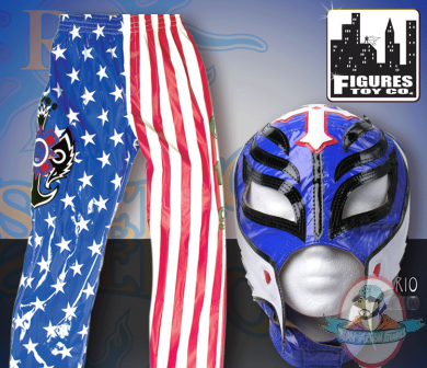 WWE Rey Mysterio Blue Replica Kid Size Mask & American Flag Pants
