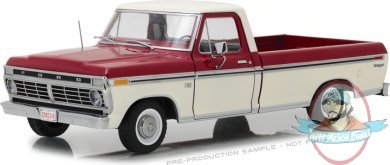 1:18 1973 Ford F-100 Red and White Two-Tone Greenlight