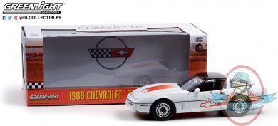 1:18 1988 Chevrolet Corvette C4 White w Orange Stripes Greenlight