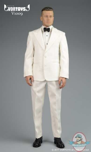 1/6 Accessories Retro Gentleman Suit in White Vortoys VOR-1009B