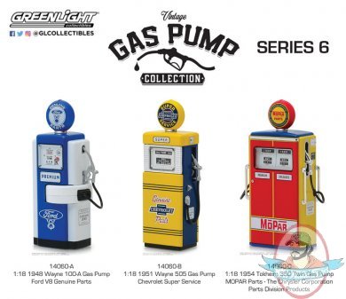 1:18 Vintage Gas Pumps Series 6 Set of 3 by Greenlight