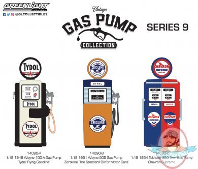 1:18 Vintage Gas Pumps Series 9 Set of 3 by Greenlight