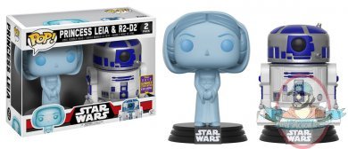 SDCC 2017 Pop! Star Wars: Princess Leia & R2-D2 2 Pack Figures Funko 