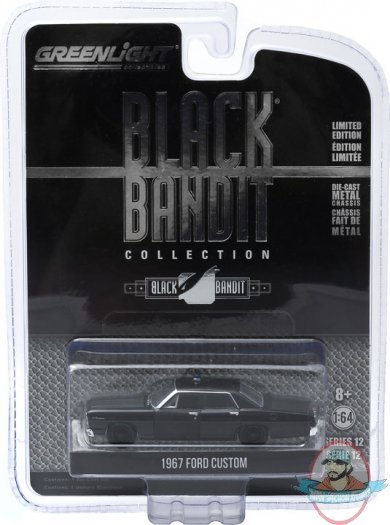 1:64 Black Bandit Series 12 1967 Ford Custom Black Bandit Police