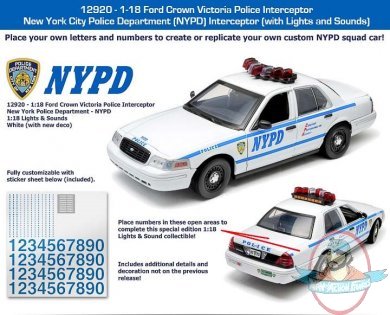 1:18 Ford Crown Victoria NYC Police Department Greenlight #12920