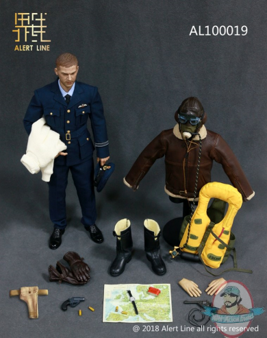 1/6 Alert Line AL100019 Action Figure WWII Royal Air Force Fighter Pilot Set
