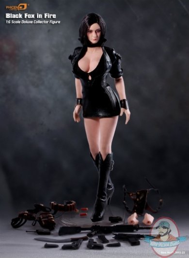 1/6 Scale Limited Black Fox in Fire Action Figure by Phicen
