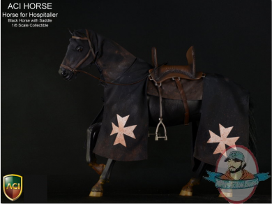 1/6 Scale Horse for Hospitaller Black with Saddle ACIH01 Aci Toys