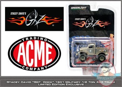 1:64 Military 1/2 Ton Dodge Pick Up Truck SGT Rock 4x4 Stacey David’s