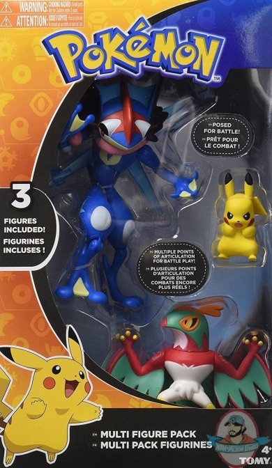 Pokemon Ash-Greninja, Hawlucha & Pikachu Pack Tomy International