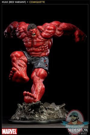 Marvel Red Hulk Comiquette Polystone Statue Sideshow Collectibles Used
