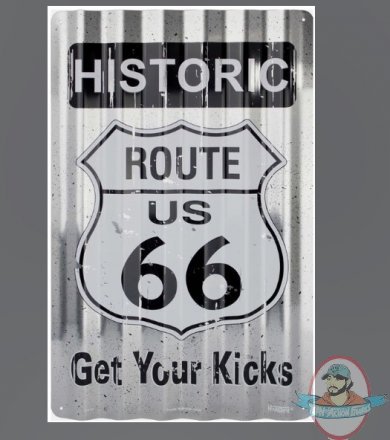Historic Route 66 Corrugated Large Sign by Signs4Fun