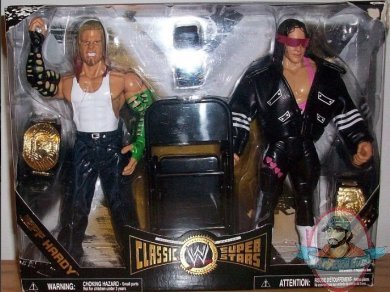 WWE Classic Superstars Wrestling Jeff Hardy & Bret Hart 2 Pck Jakks JC